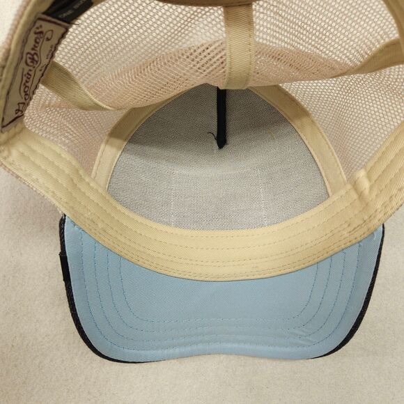 Goorin Bros GOAT Adjustable Casual Trucker Cap Mens Black Beige - Picture 4 of 6